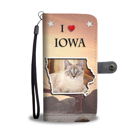 American Bobtail Cat Print Wallet CaseIA State