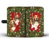 Basset Hound Dog Christmas Print Wallet Case