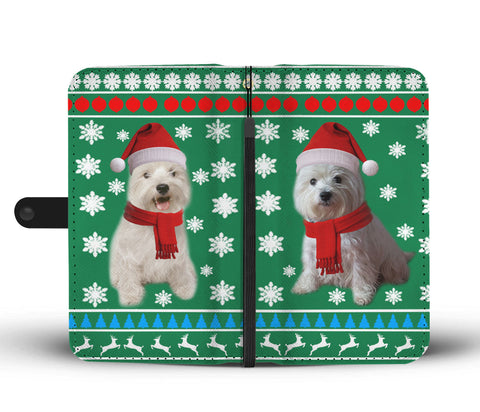 West Highland White Terrier (Westie) Green Christmas Print Wallet Case