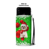 Shih Tzu Dog Green Christmas Print Wallet Case