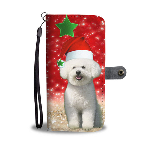 Cute Bichon Frise Christmas Print Wallet Case