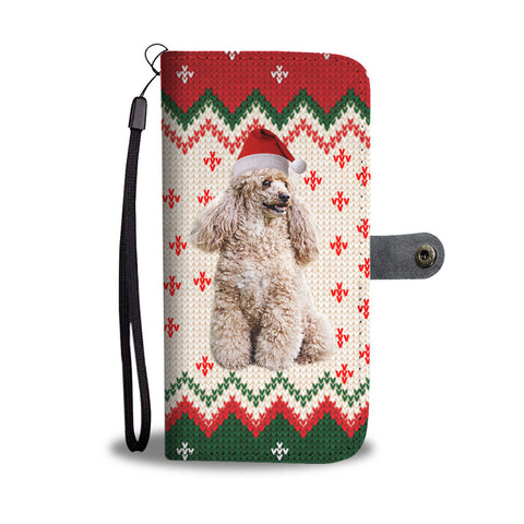 Poodle Dog Christmas Print Wallet Case