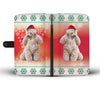 Cute Poodle Dog Christmas Print Wallet Case