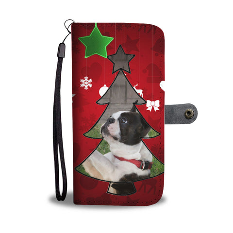 Lovely Boston Terrier Christmas Print Wallet Case