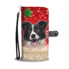 Border Collie On Christmas Print Wallet Case