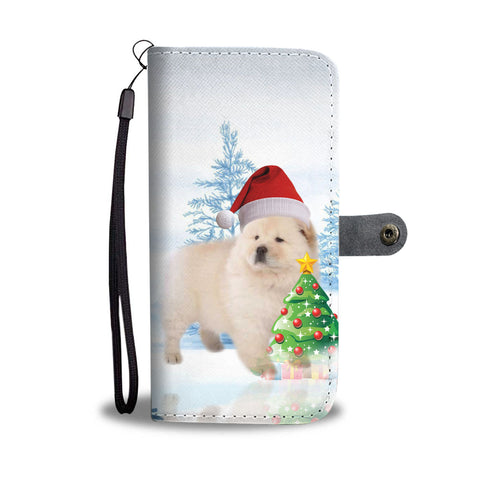 Cute Chow Chow Dog Christmas Print Wallet Case