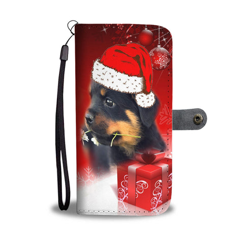 Rottweiler Christmas Print Wallet Case