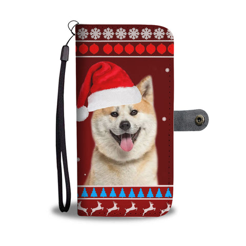 Akita Dog Christmas Print Wallet Case