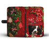 Bernese Mountain Dog On Christmas Print Wallet Case