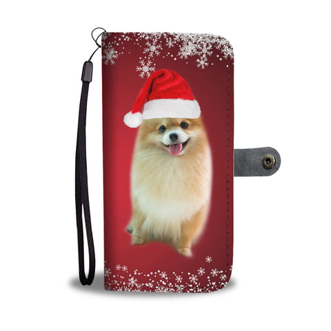 Pomeranian Dog Christmas Print Wallet Case