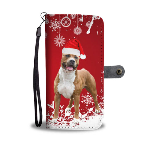 American Staffordshire Terrier Christmas Print Wallet Case