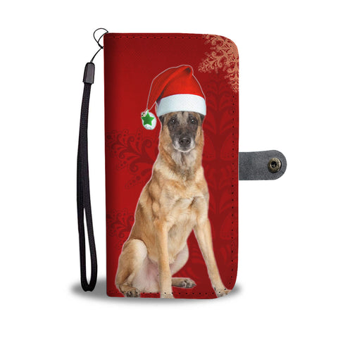 Belgian Malinois Dog On Christmas Print Wallet Case