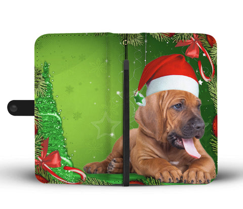 Bloodhound On Christmas Print Wallet Case