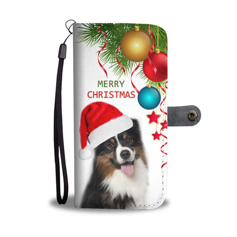 Cute Australian Shepherd Christmas Print Wallet Case