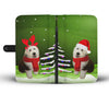 Old English Sheepdog Christmas Green Print Wallet Case