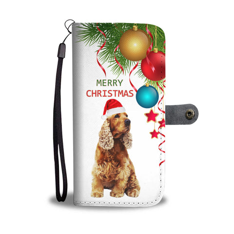 English Cocker Spaniel Christmas Print Wallet Case