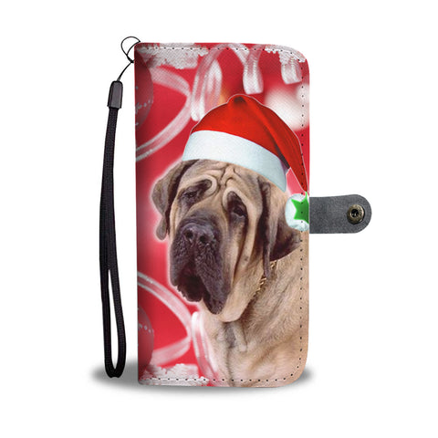 English Mastiff On Christmas Print Wallet Case