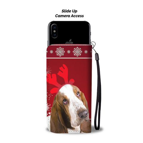 Basset Hound Christmas Print Wallet Case