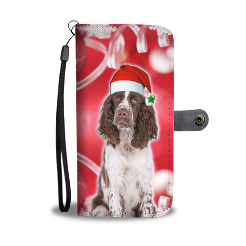 English Springer Spaniel On Christmas Print Wallet Case