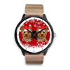 Black DialYorkshire Terrier (Yorkie) Christmas Print Wrist Watch