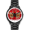 Black DialYorkshire Terrier (Yorkie) Christmas Print Wrist Watch