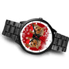 Black DialYorkshire Terrier (Yorkie) Christmas Print Wrist Watch