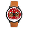 Black DialYorkshire Terrier (Yorkie) Christmas Print Wrist Watch