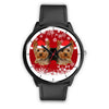 Black DialYorkshire Terrier (Yorkie) Christmas Print Wrist Watch