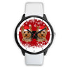 Black DialYorkshire Terrier (Yorkie) Christmas Print Wrist Watch