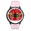 Black DialYorkshire Terrier (Yorkie) Christmas Print Wrist Watch