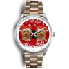 Silver DialYorkshire Terrier (Yorkie) Christmas Print Wrist Watch