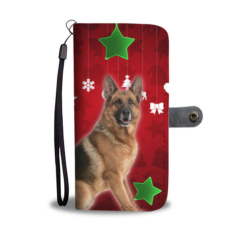 German Shepherd On Christmas Print Wallet Case