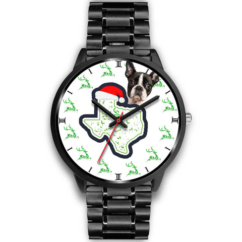 Boston Terrier Texas Christmas Special Wrist Watch