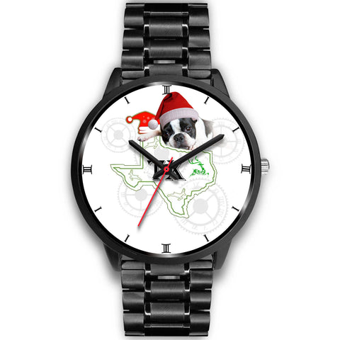 Cute Boston Terrier Texas Christmas Special Wrist Watch