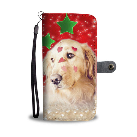 Golden Retriever On Christmas Print Wallet Case