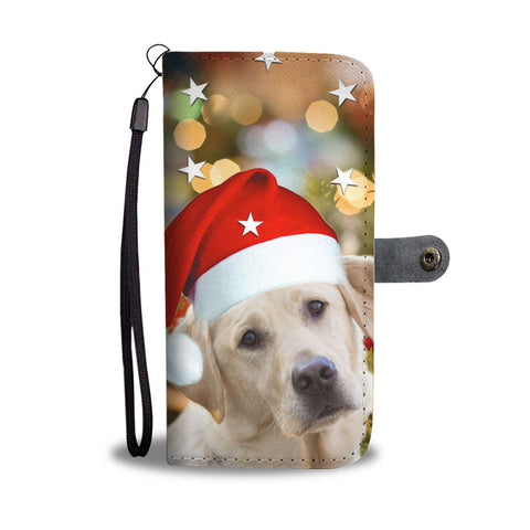 Labrador Retriever On Christmas Print Wallet Case
