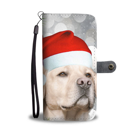 Cute Labrador Retriever On Chrsitmas Print Wallet Case