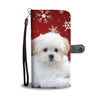 Maltese Dog On Christmas Print Wallet Case