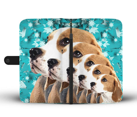 Cute Beagle Dog 3D Christmas Print Wallet Case