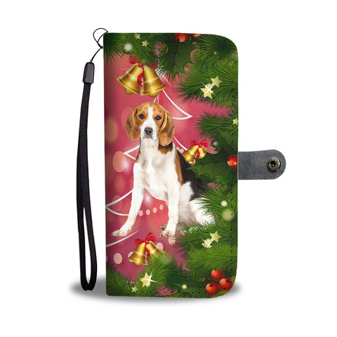 Cute Beagle Christmas Print Wallet Case