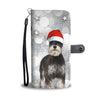 Miniature Schnauzer On Christmas Print Wallet Case