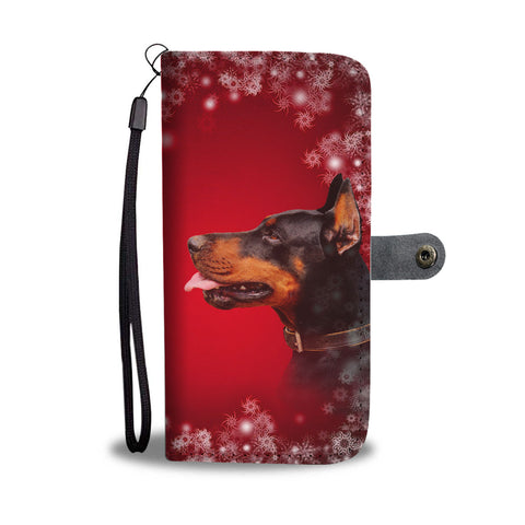 Doberman Pinscher Dog Christmas Print Wallet Case