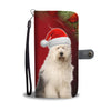 Old English Sheepdog On Christmas Print Wallet Case