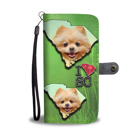 Cute Pomeranian Dog Print Wallet CaseSC State