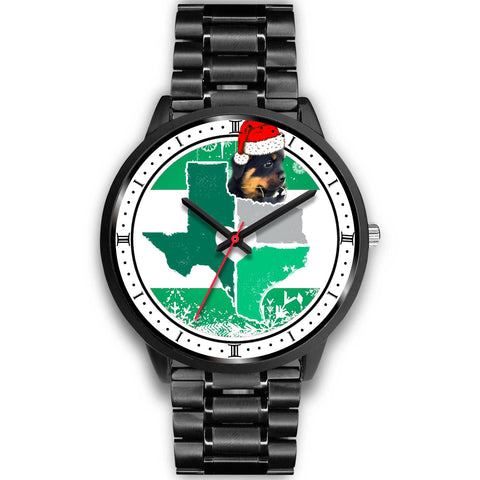 Rottweiler Dog Texas Christmas Special Wrist Watch