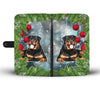 Rottweiler Dog Art Christmas Print Wallet Case