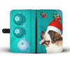 St. Bernard Print On Christmas Wallet Case