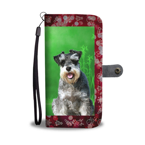 Miniature Schnauzer Christmas Print Wallet Case