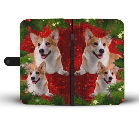 Lovely Pembroke Welsh Corgi Christmas Print Wallet Case