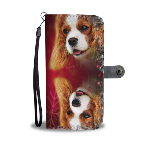 Cavalier King Charles Spaniel Dog Christmas Print Wallet Case